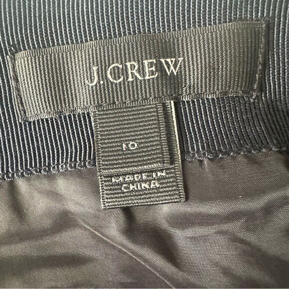 J Crew Postage‎ Stamp Tweed Mini Skirt Women's 10 Navy Lined Silk Blend Workwear - Picture 3 of 6